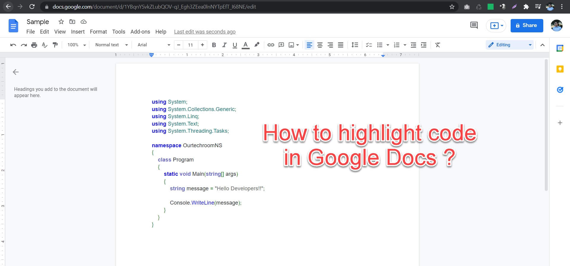 How To Highlight Code In Google Docs