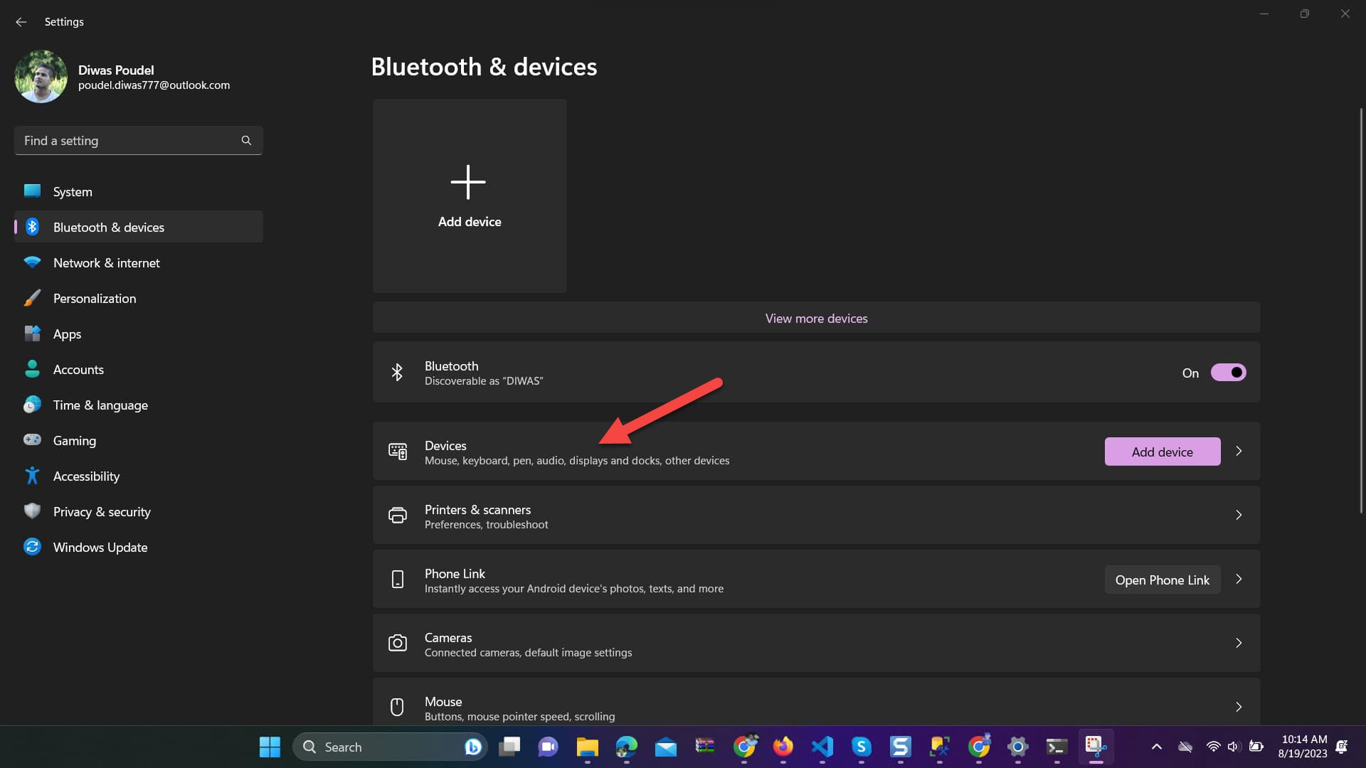 Click on Devices