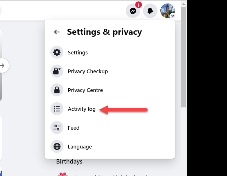 Activity Log Facebook