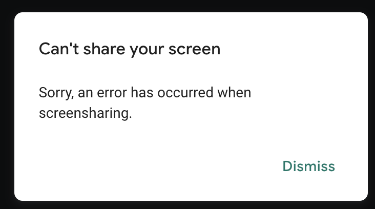 can't share your screen google meet windows 11